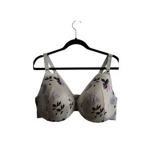 Cacique 44DD light mint and floral light lined‎ full coverage bra